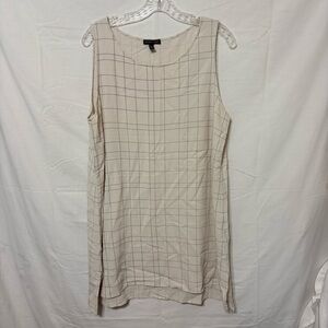 Eileen Fisher twill plaid bone dress.